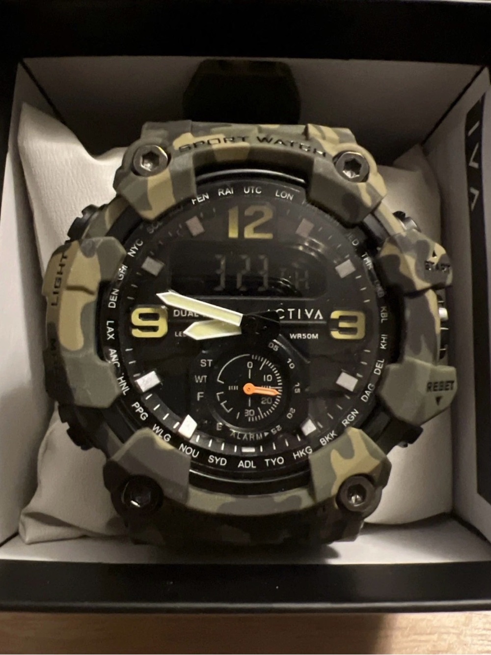 Ativa Men's Camouflage Dual Display Sport Watch - Green & Black